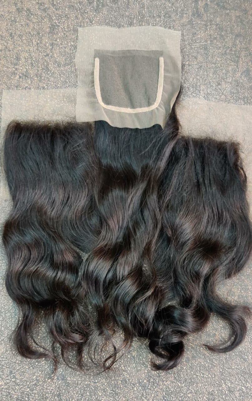 Swiss Lace Closure Unprocessed Straight,Body wave,Natural Wavy Hair 4x4/5x5/6x6 in Natural Color (Pack Of 1)