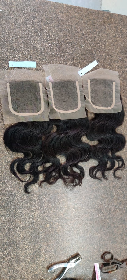 Swiss Lace Closure Unprocessed Straight,Body wave,Natural Wavy Hair 4x4/5x5/6x6 in Natural Color (Pack Of 1)