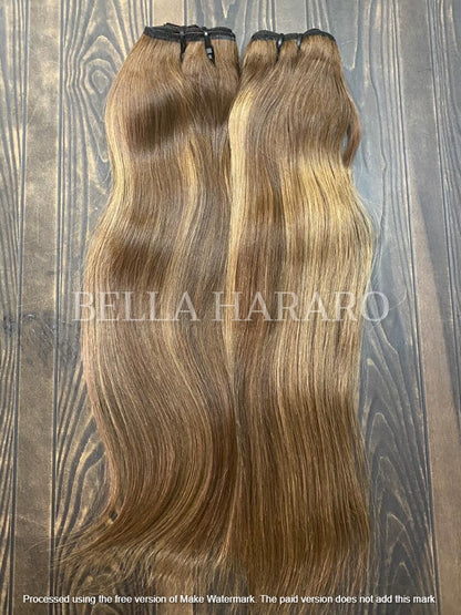 3 Bundle Deal Raw Unprocessed Wavy Human Hair In Blonde Highlight Color (Pack Of 3 Bundles )