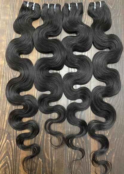 3 Bundle Deal Unprocessed Raw Indian Temple Hair In Body Wave Human Hair (Pack Of 3)