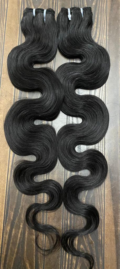 3 Bundle Deal Unprocessed Raw Indian Temple Hair In Body Wave Human Hair (Pack Of 3)