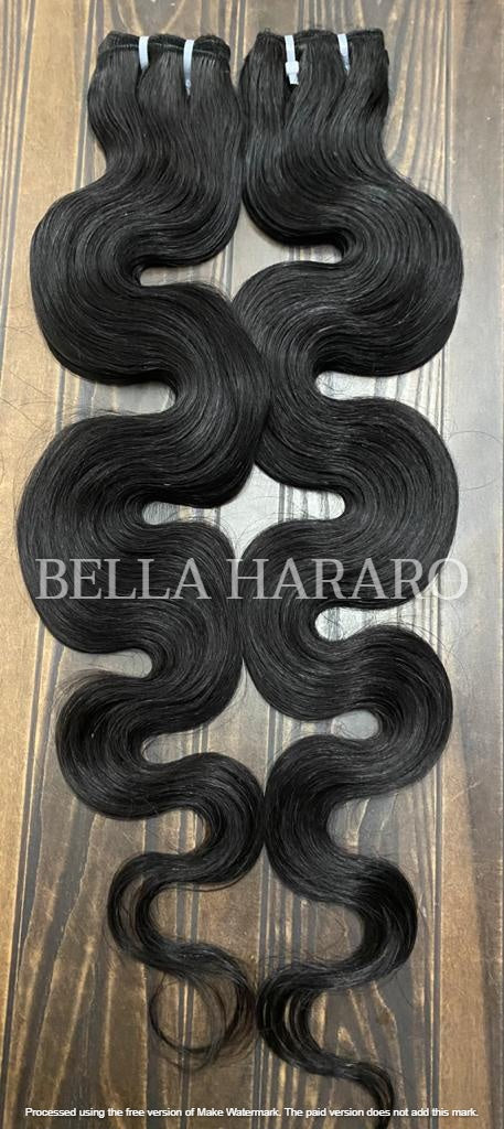 2 Bundle Deal Unprocessed Temple Body Wave Hair In Natural Color (Pack Of 2)