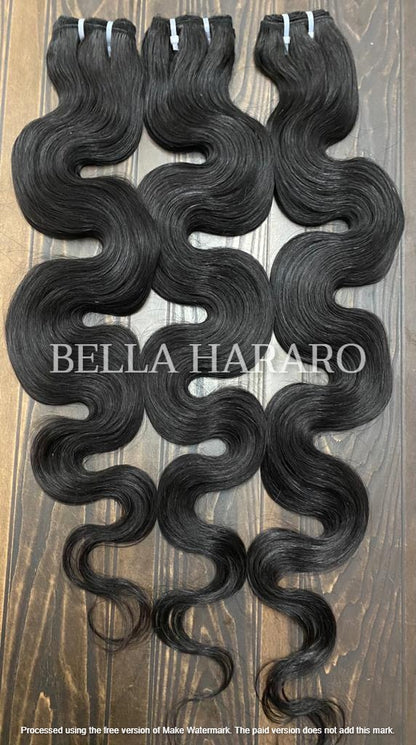 2 Bundle Deal Unprocessed Temple Body Wave Hair In Natural Color (Pack Of 2)