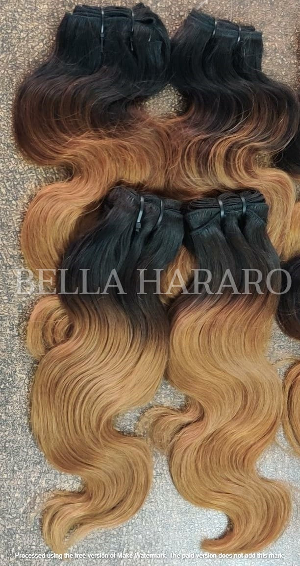 4 Bundle Deal Unprocessed Raw Indian Temple Hair In Body Wave Human Hair (Pack Of 4)