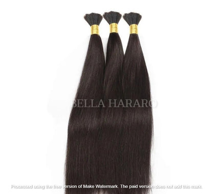 3 Bundles Deal Raw Unprocessed Temple Straight Bulk Hair In Natural Black Color (Pack Of 3)