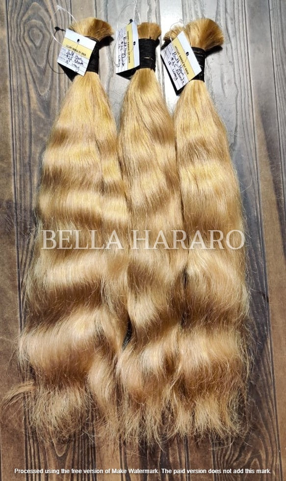 3 Bundles Deal Raw Unprocessed Temple Natural Wavy Bulk Hair In #27 Color (Pack Of 3)