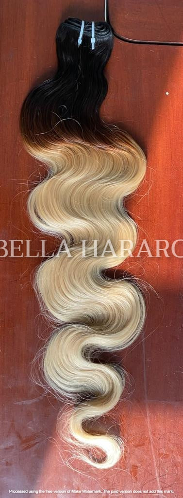 Raw Unprocessed Indian Temple Body wave Hair in #2/613 Color Pack Of 1