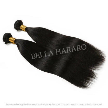 Raw Unprocessed Indian Weft Single Drawn Straight Human Hair In Natural Color (Pack Of 2 Bundles)