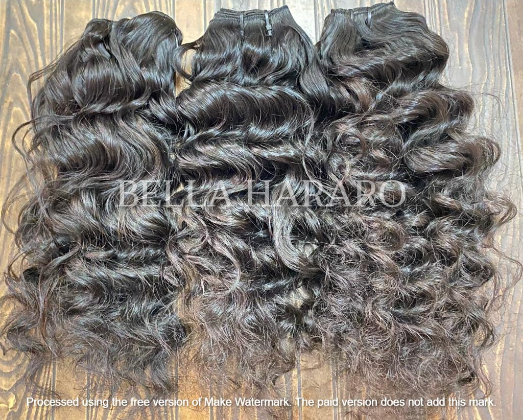 3 Bundle Deal Weft Single Drawn Loose Curly Human Hair In Natural Color (Pack Of 3 Bundle)