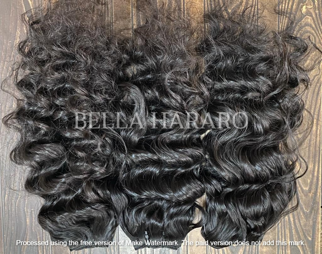 3 Bundle Deal Weft Single Drawn Loose Curly Human Hair In Natural Color (Pack Of 3 Bundle)