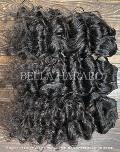 3 Bundle Deal Weft Single Drawn Loose Curly Human Hair In Natural Color (Pack Of 3 Bundle)