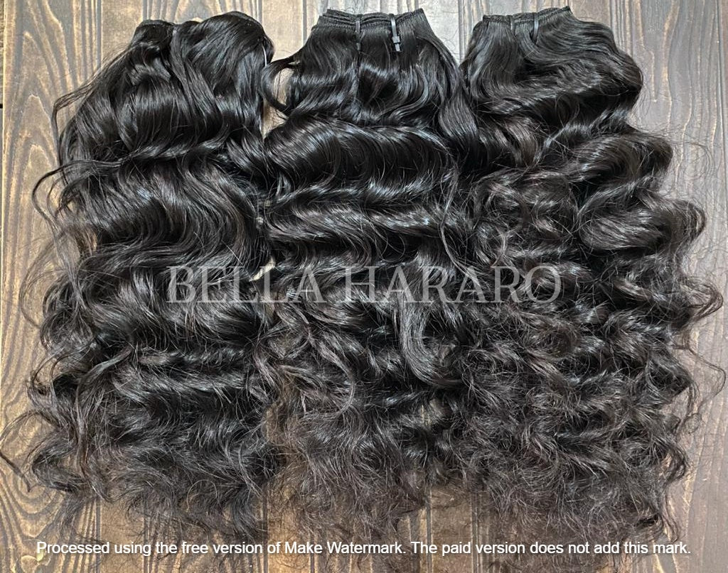 3 Bundle Deal Weft Single Drawn Loose Curly Human Hair In Natural Color (Pack Of 3 Bundle)