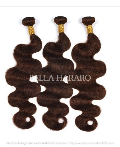 3 Bundle Deal Unprocessed Raw Indian Temple Body Wave Human Hair In #2 Brown Color (Pack Of 3)