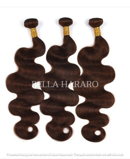 3 Bundle Deal Unprocessed Raw Indian Temple Body Wave Human Hair In #2 Brown Color (Pack Of 3)