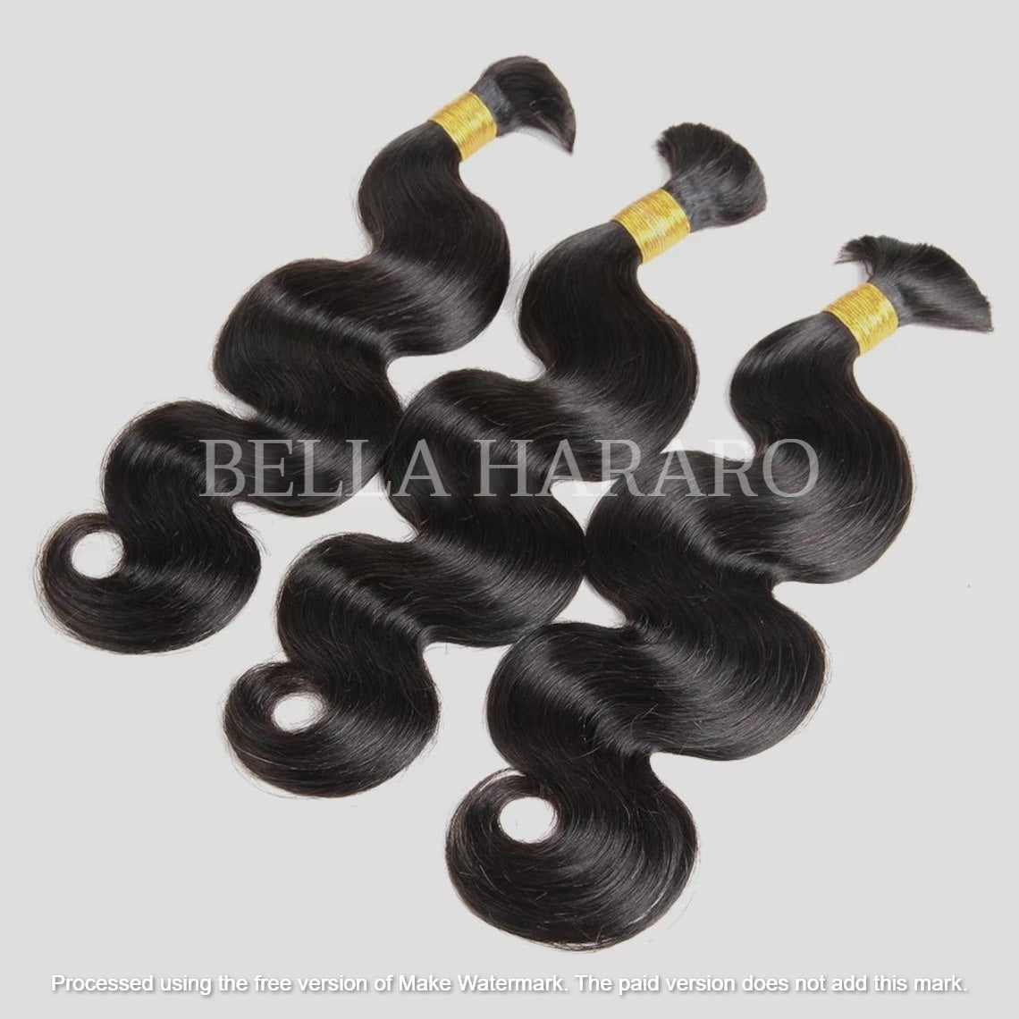 3 Bundles Deal Raw Unprocessed Temple BodyWave Bulk Hair In Natural Black Color (Pack Of 3)