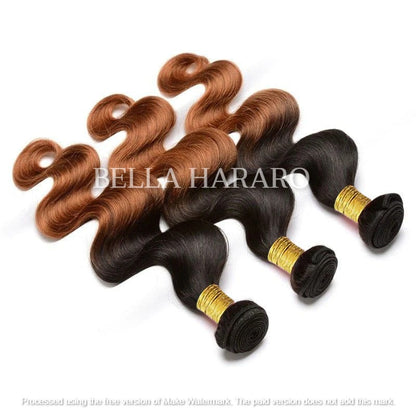 3 Bundle Deal Raw Unprocessed BodyWave Human Hair In #2/33 Ombre Color (Pack Of 3 Bundles)