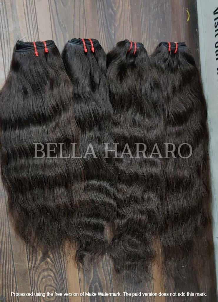 4 Bundle Deal Weft Single Drawn Raw Curly Human Hair In Natural Black Color (Pack Of 4 Bundles)