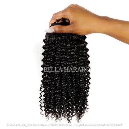 Raw Unprocessed Temple Hair In Natural Color In Kinky Curly Texture ( Pack Of 1)