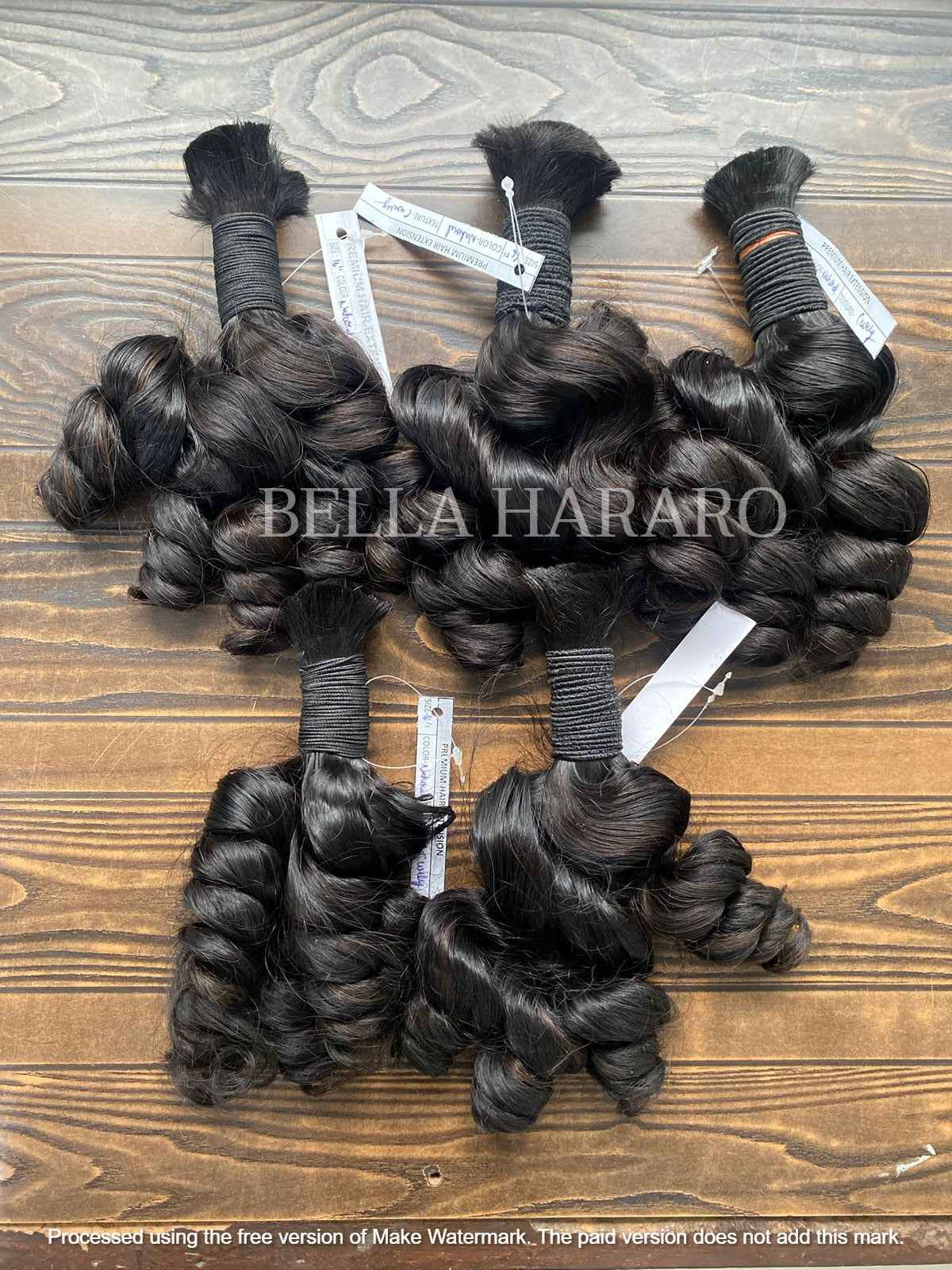 5 Bundle Deal Bulk Single Drawn Deep Curly Human Hair In Natural Black Color (Pack Of 5 Bundle)