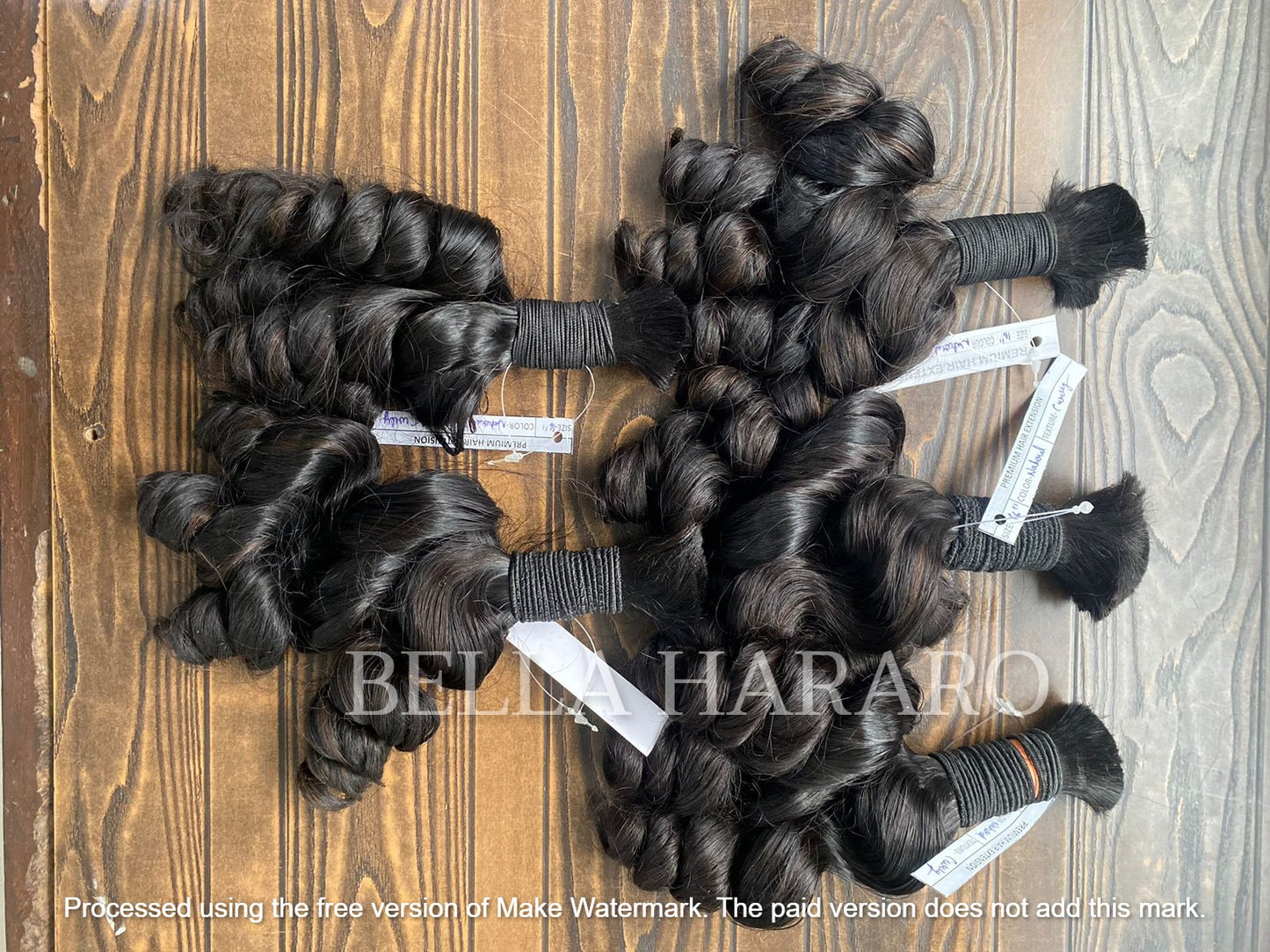 5 Bundle Deal Bulk Single Drawn Deep Curly Human Hair In Natural Black Color (Pack Of 5 Bundle)