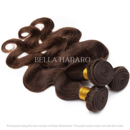 3 Bundle Deal Unprocessed Raw Indian Temple Body Wave Human Hair In #2 Brown Color (Pack Of 3)