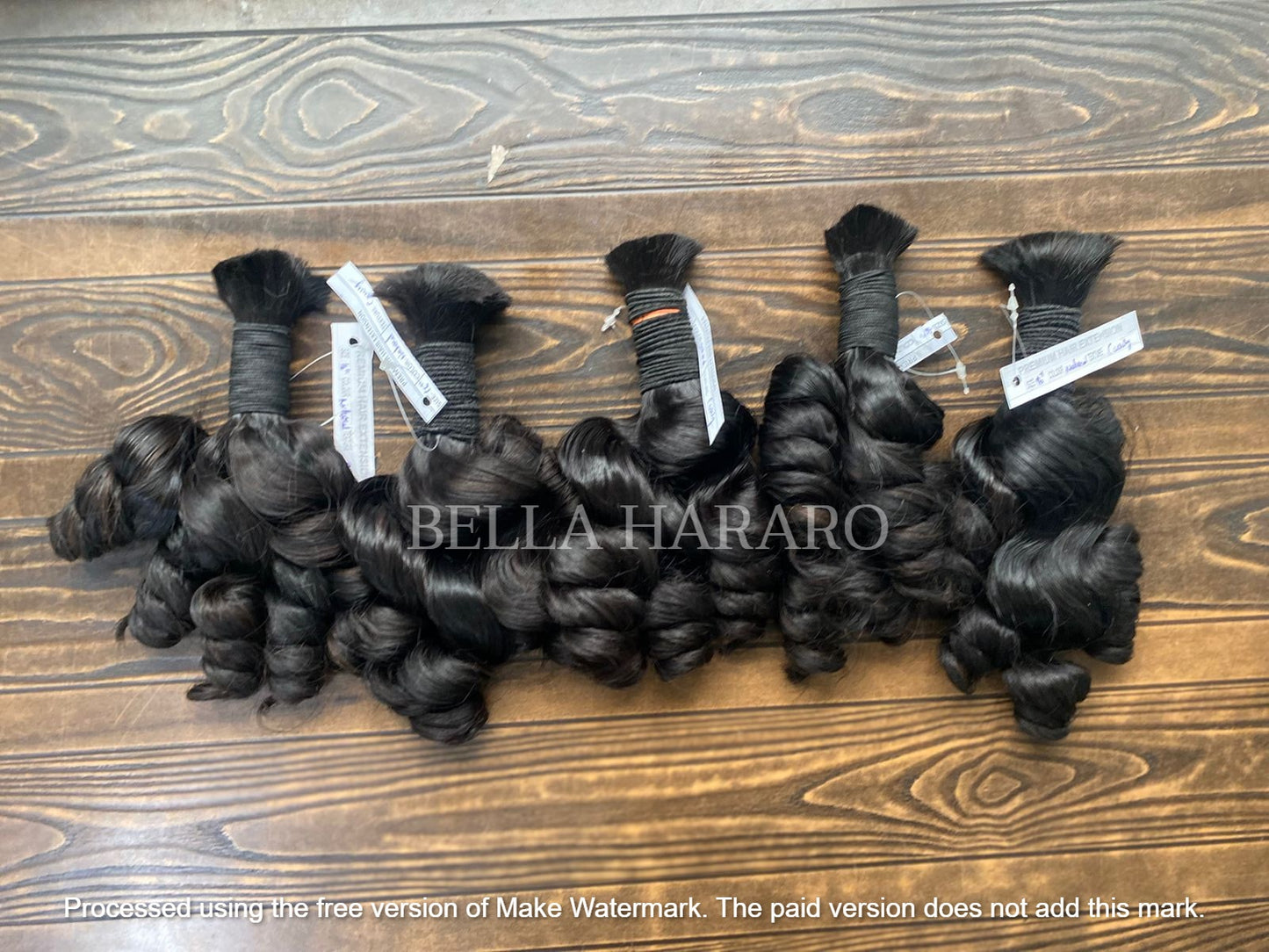 5 Bundle Deal Bulk Single Drawn Deep Curly Human Hair In Natural Black Color (Pack Of 5 Bundle)