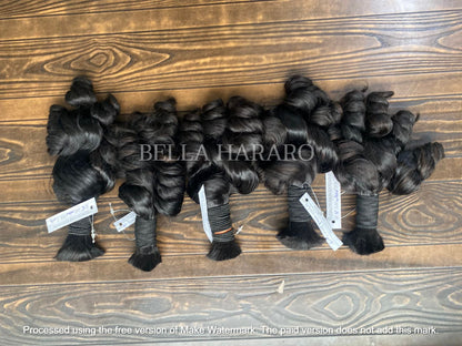 5 Bundle Deal Bulk Single Drawn Deep Curly Human Hair In Natural Black Color (Pack Of 5 Bundle)