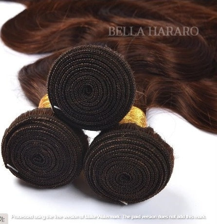 3 Bundle Deal Unprocessed Raw Indian Temple Body Wave Human Hair In #2 Brown Color (Pack Of 3)