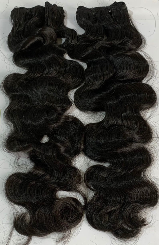 Raw Indian Temple Unprocessed Machine Weft 100% Human Hair In Body Wave