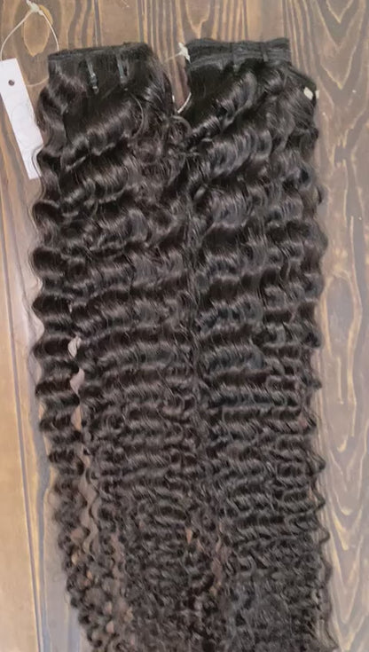 Raw Unprocessed Temple Hair In Natural Color In Kinky Curly Texture ( Pack Of 1)