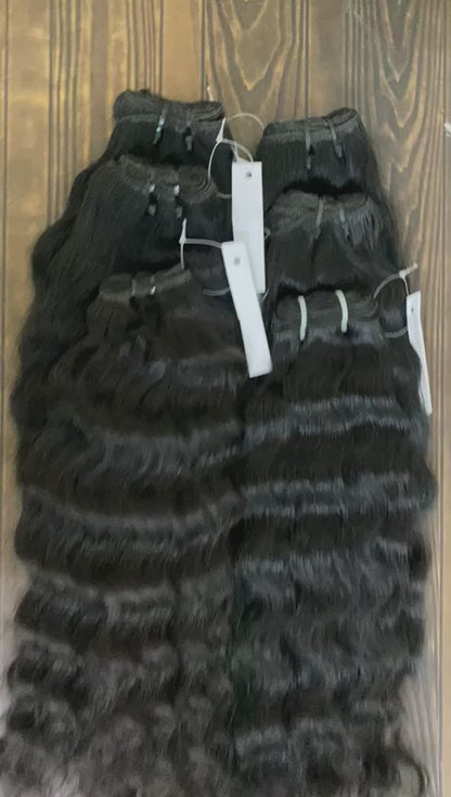 Raw Unprocessed Temple Hair In Natural Color In Raw Curly Texture ( Pack Of 1)