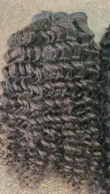 2 Bundle Deal Unprocessed Temple Indian Curly Hair In Natural Color( Pack Of 2)