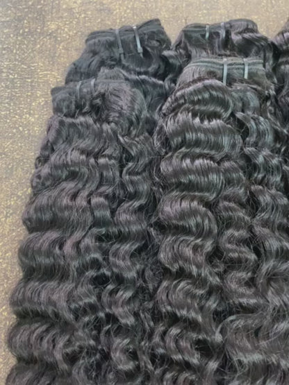 6 Bundles Deal Raw Unprocessed Temple Indian Curly Hair In Natural Color (Pack Of 6 Bundles)