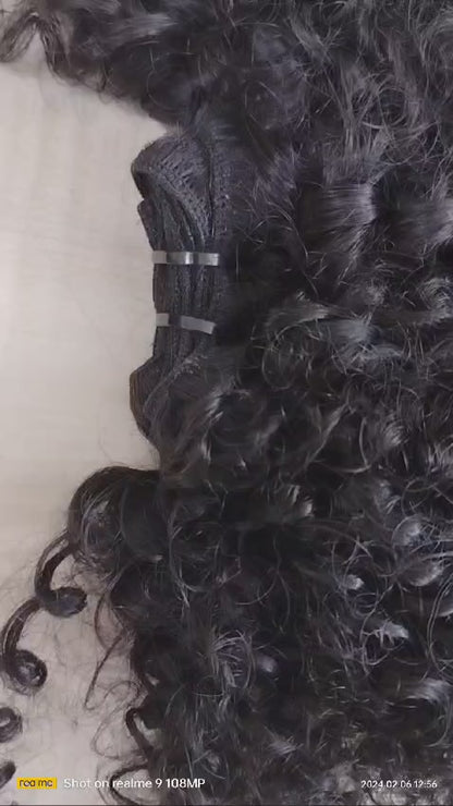 3 Bundles Deal Weft Single Drawn Afro Curly Human Hair In Natural Color (Pack Of 3 Bundles)