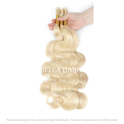 3 Bundles Deal Raw Unprocessed Temple BodyWave Bulk Hair In #613 Color (Pack Of 3)